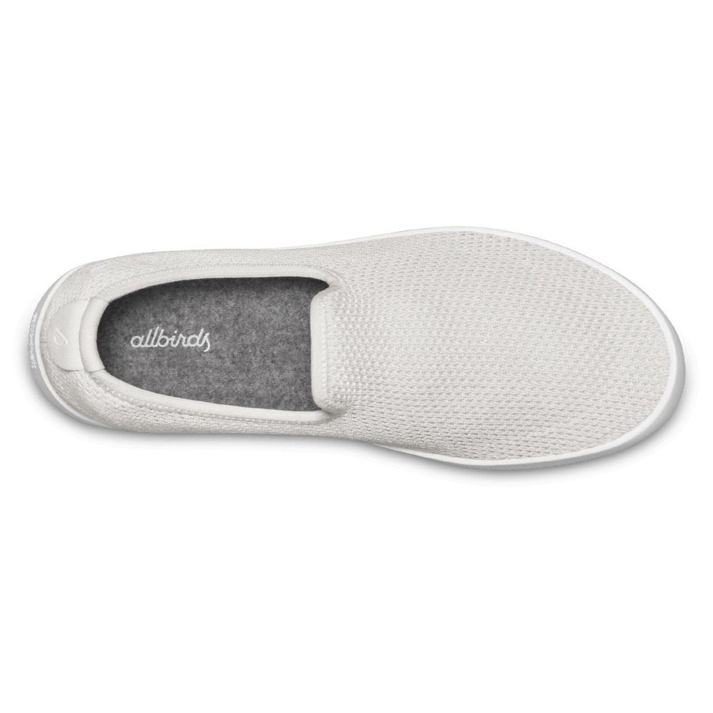 Allbirds Men\'s Slip-Ons White - Tree Loungers - 62408ISKZ